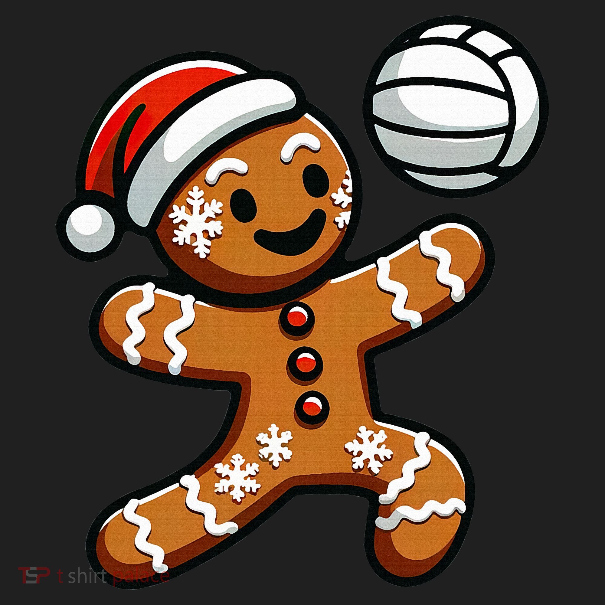 Cute Gingerbread Man Volleyball Christmas  Beanie