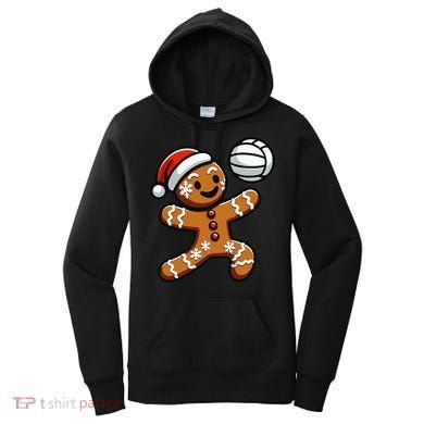 Cute Gingerbread Man Volleyball Christmas  Women's Hoodie
