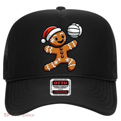 Cute Gingerbread Man Volleyball Christmas  Hat