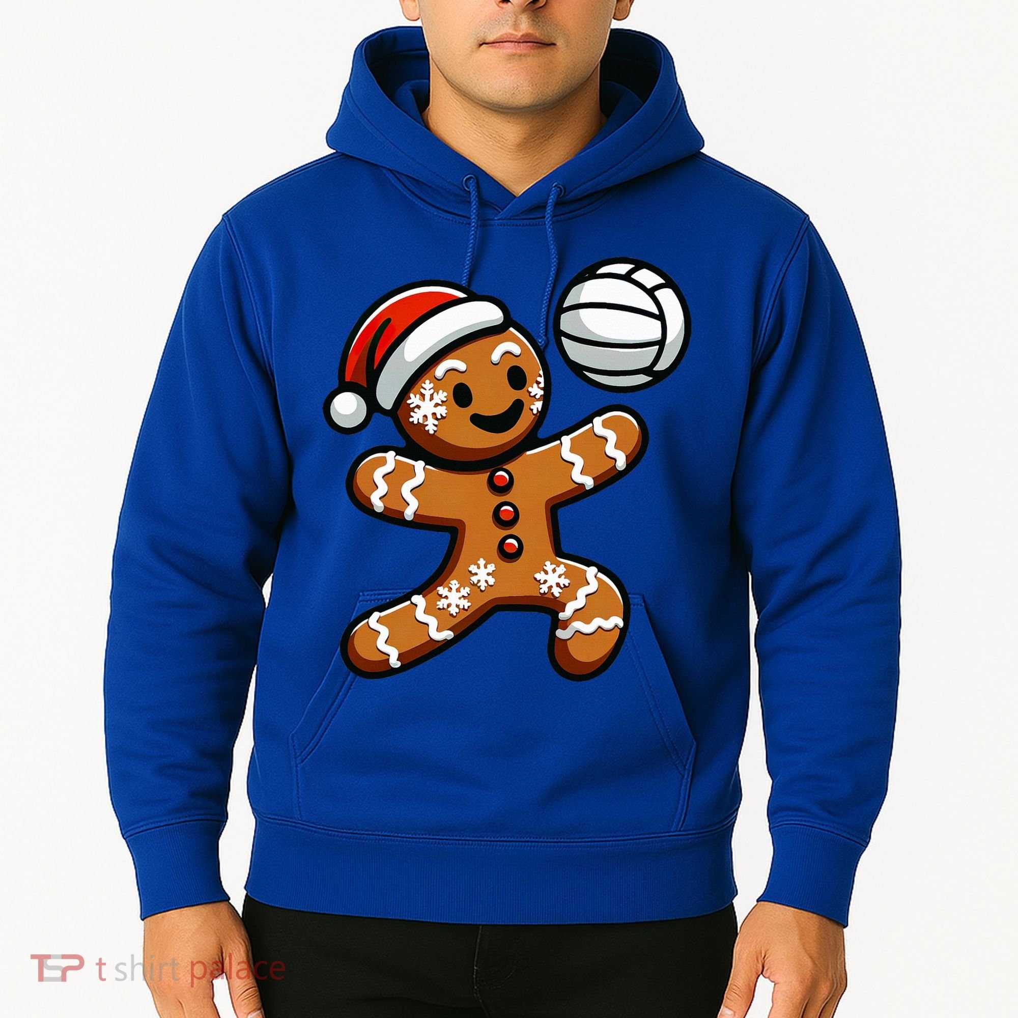 Cute Gingerbread Man Volleyball Christmas  Hoodie