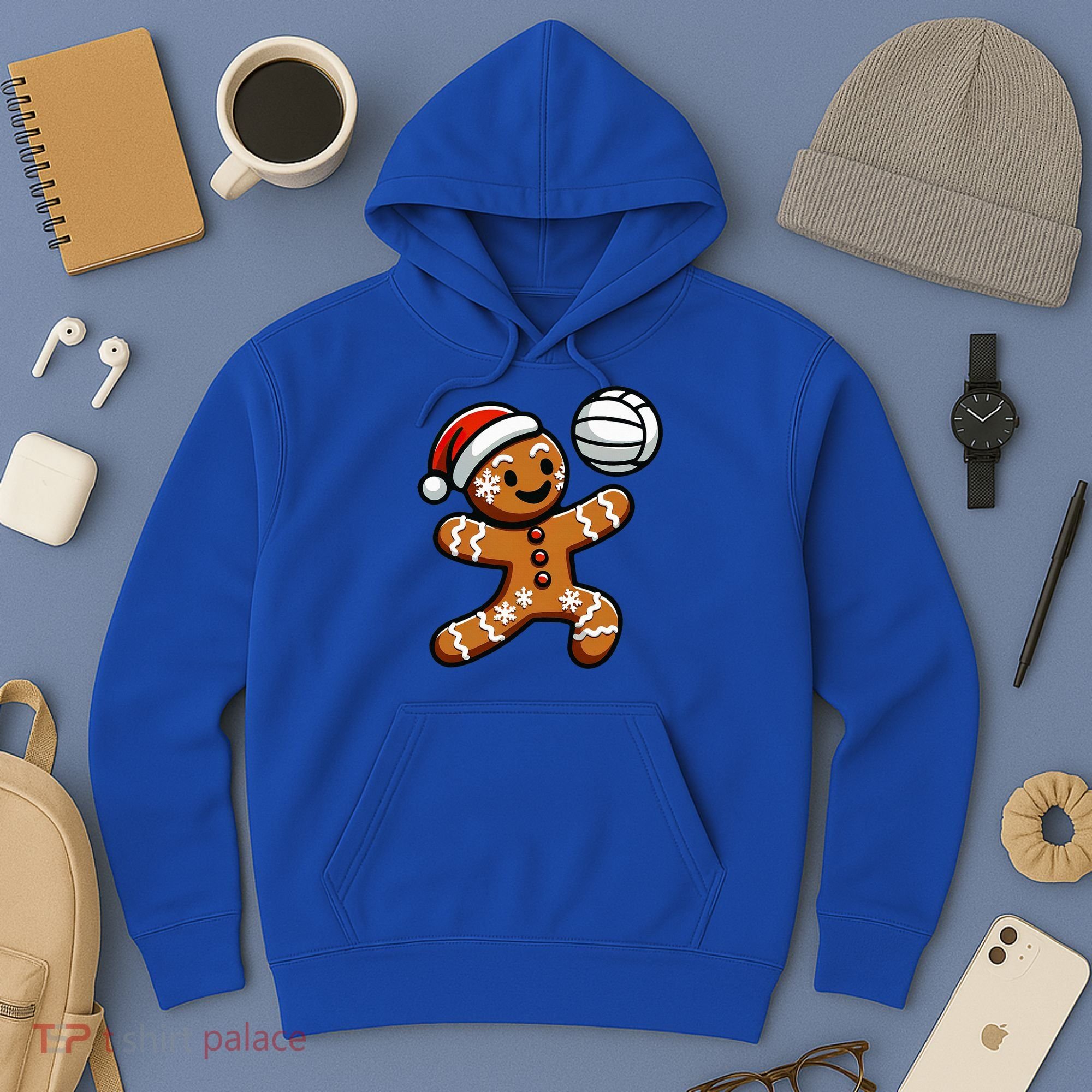 Cute Gingerbread Man Volleyball Christmas  Hoodie