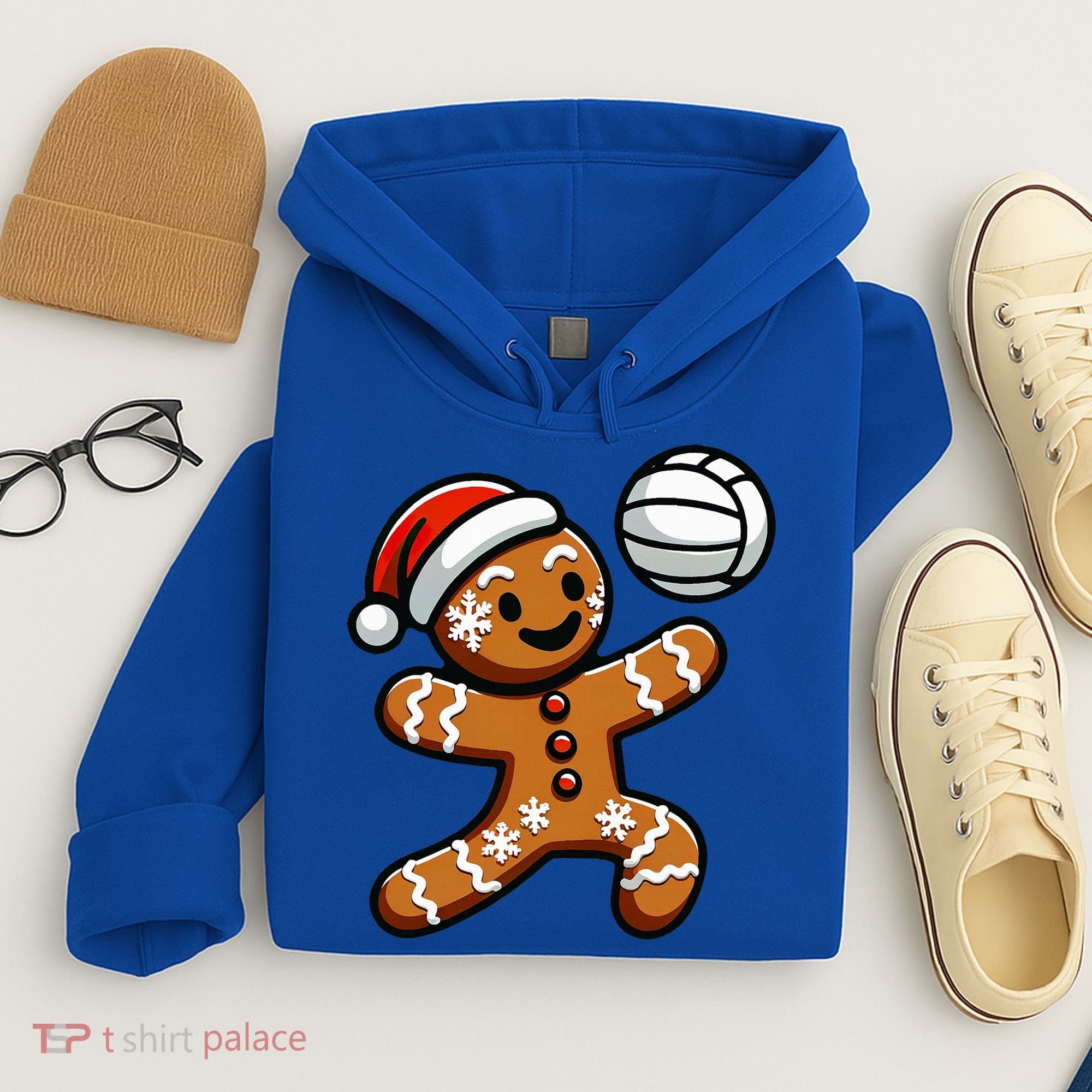 Cute Gingerbread Man Volleyball Christmas  Hoodie