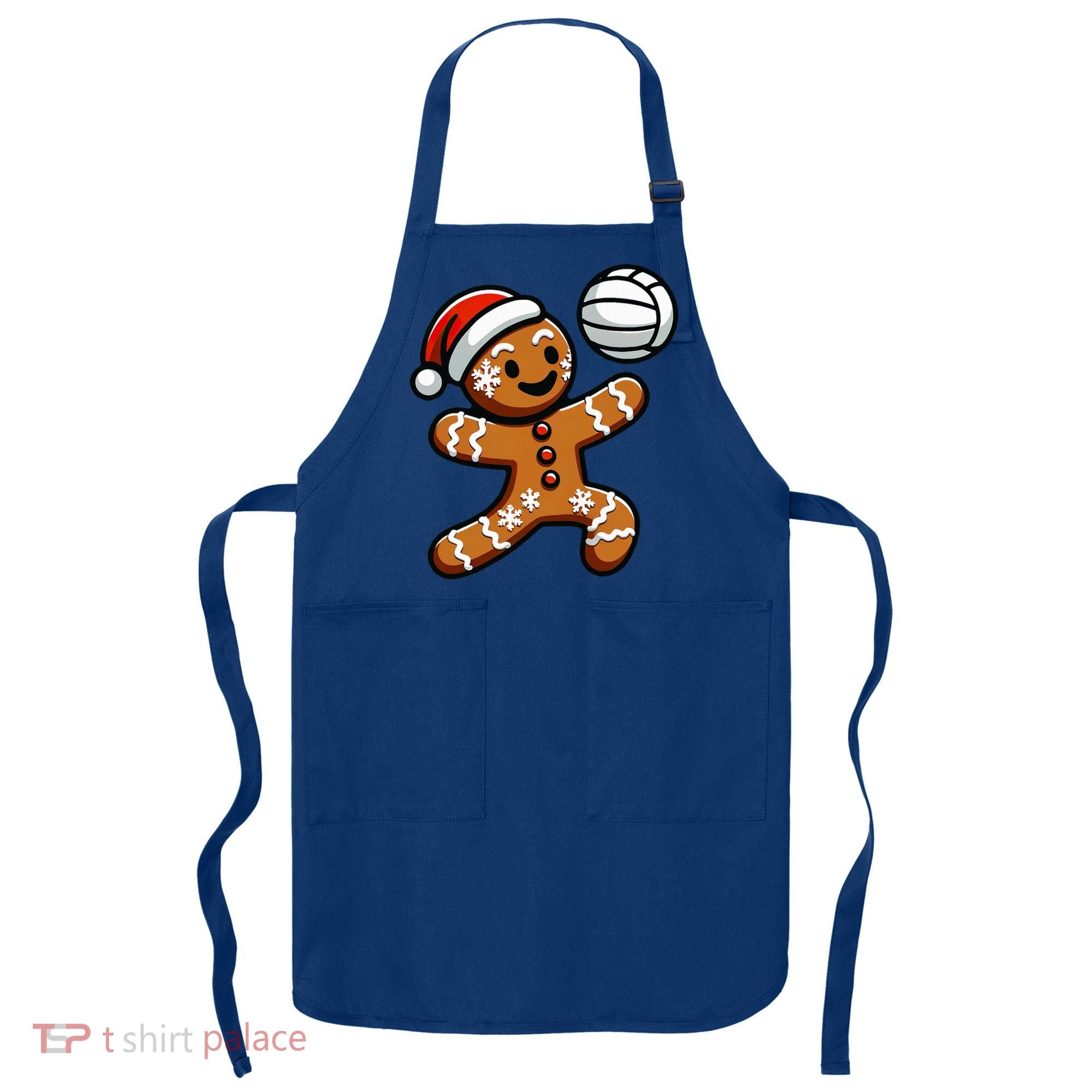 Cute Gingerbread Man Volleyball Christmas  Apron