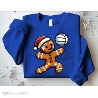 Cute Gingerbread Man Volleyball Christmas  Sweatshirt thumb 2