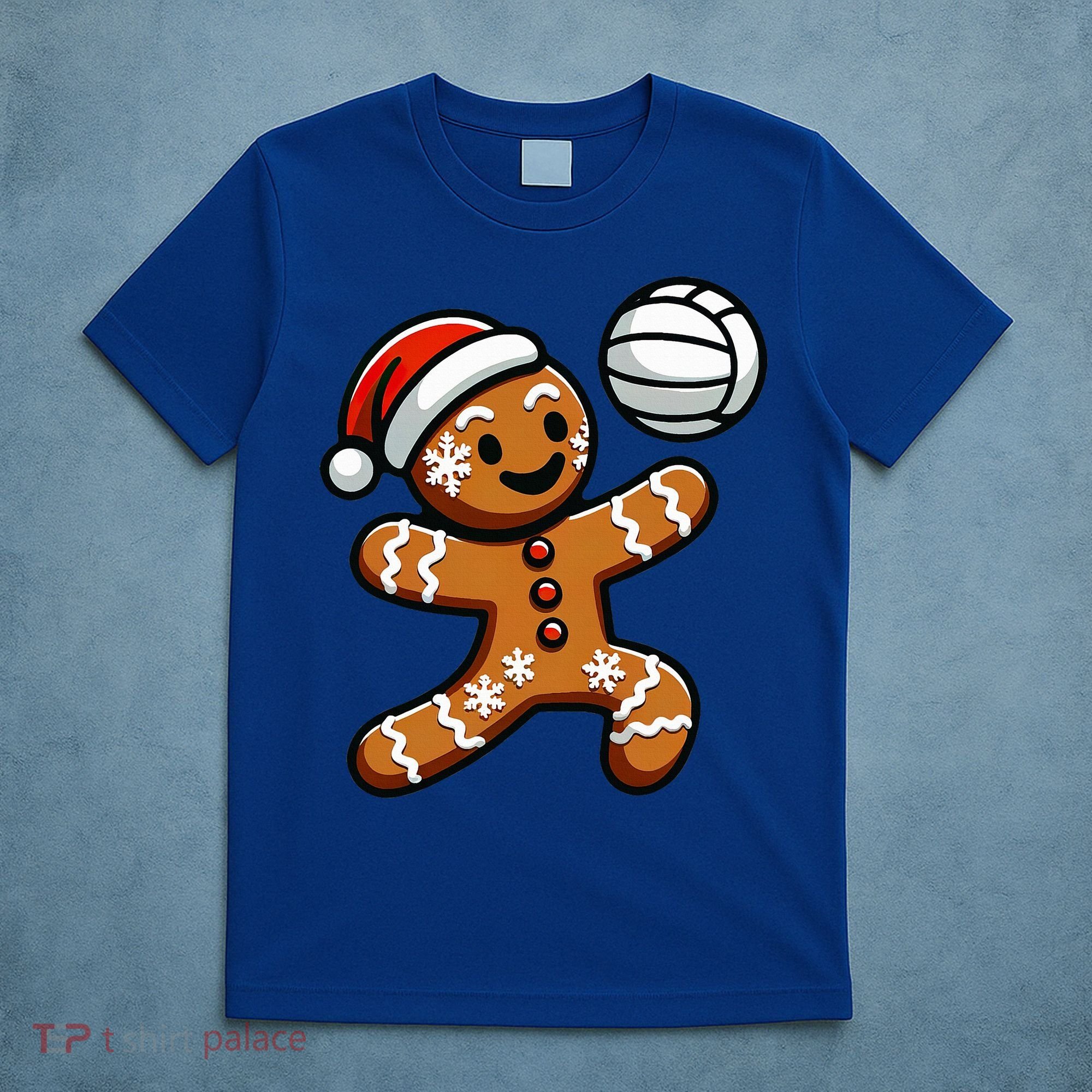 Cute Gingerbread Man Volleyball Christmas  T-Shirt