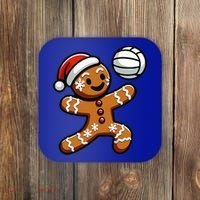 Cute Gingerbread Man Volleyball Christmas  Coaster thumb 0