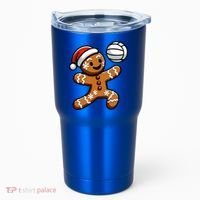 Cute Gingerbread Man Volleyball Christmas  Tumbler thumb 0