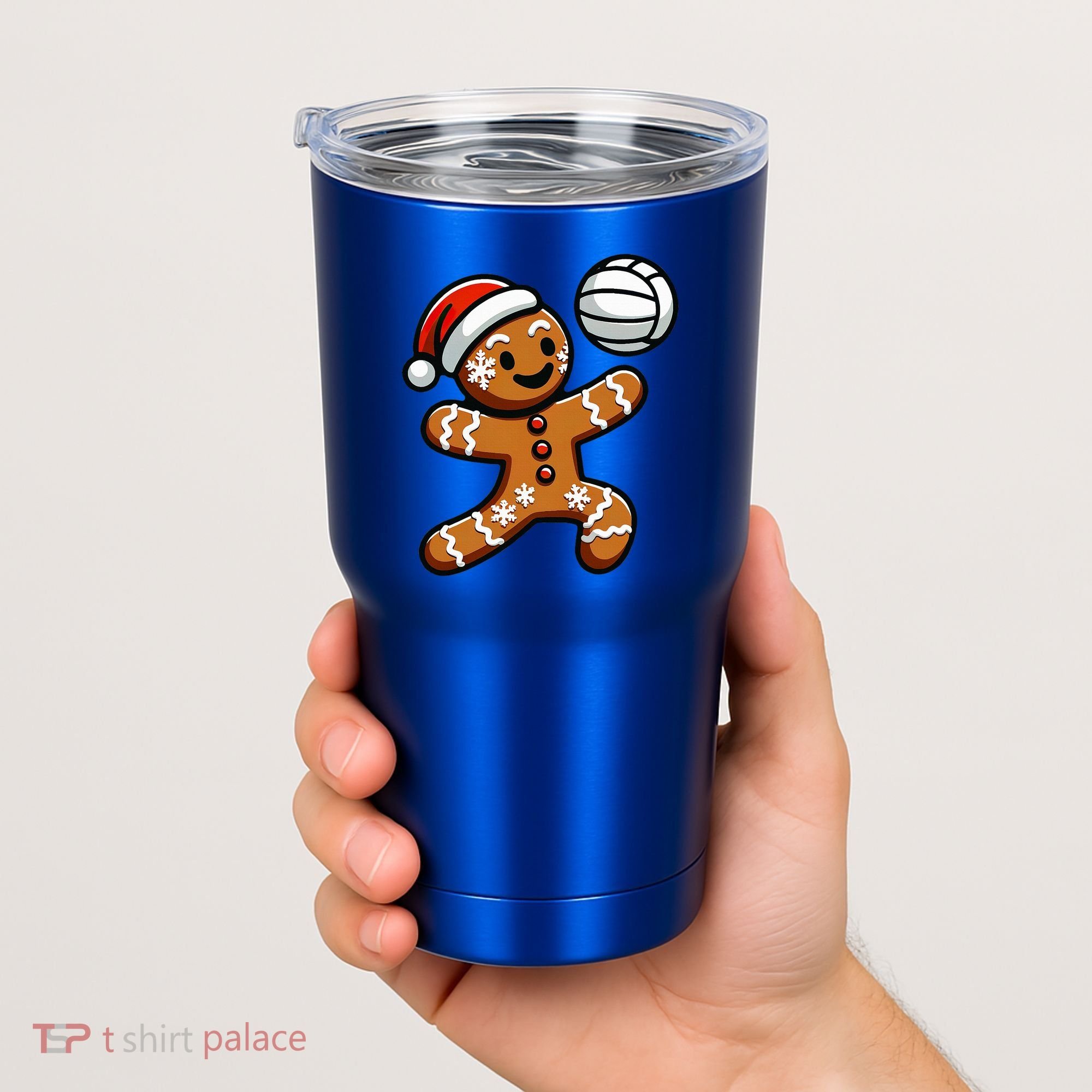Cute Gingerbread Man Volleyball Christmas  Tumbler