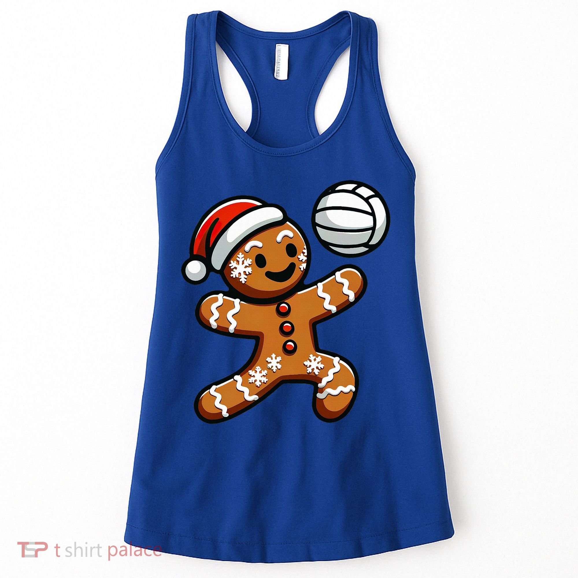 Cute Gingerbread Man Volleyball Christmas  Women's Tank Top