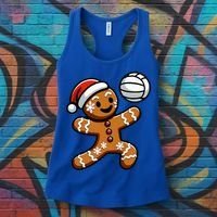 Cute Gingerbread Man Volleyball Christmas  Women's Tank Top thumb 3