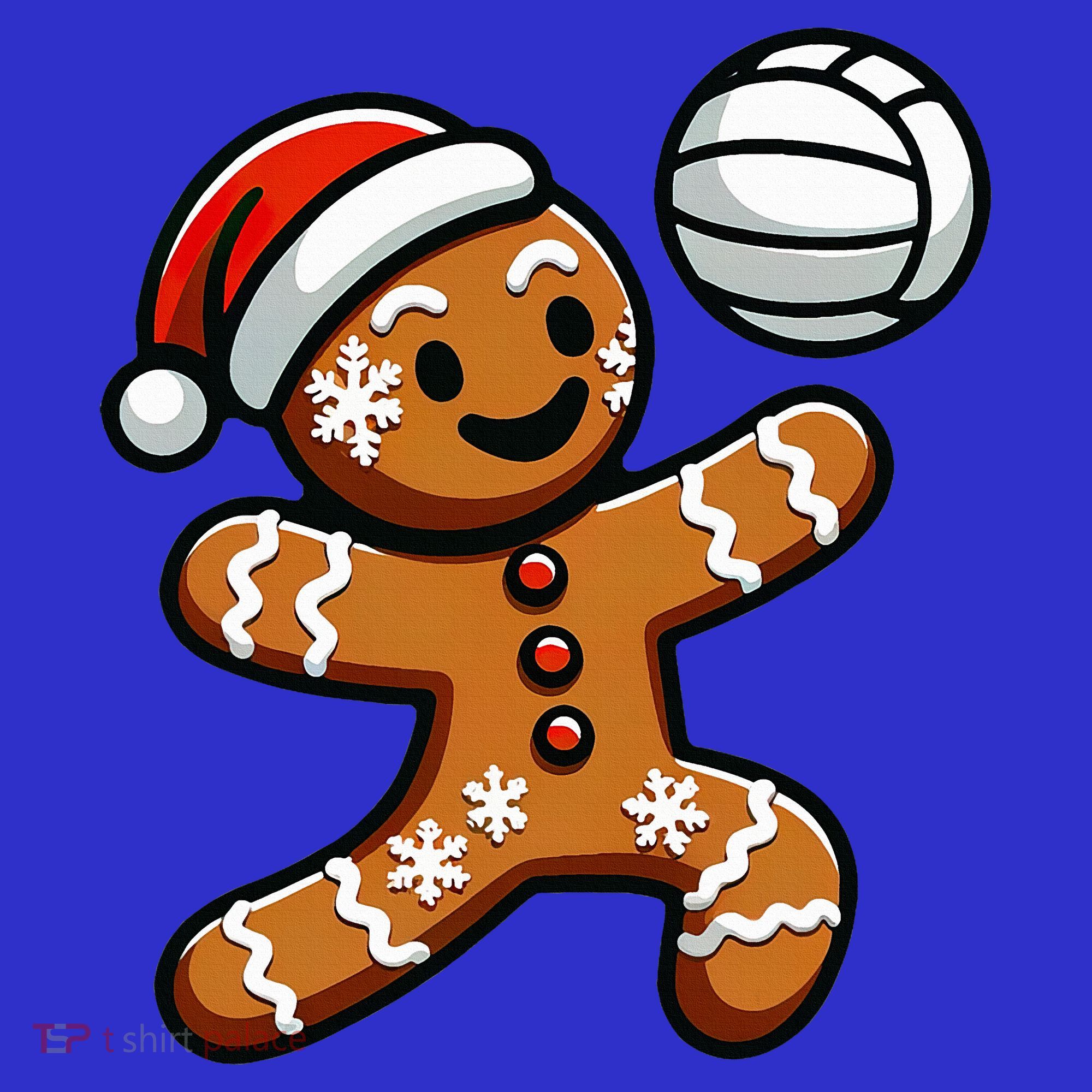 Cute Gingerbread Man Volleyball Christmas  Women's Tank Top