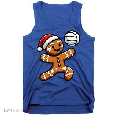 Cute Gingerbread Man Volleyball Christmas  Tank Top