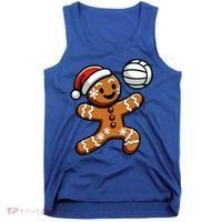 Cute Gingerbread Man Volleyball Christmas  Tank Top thumb 0