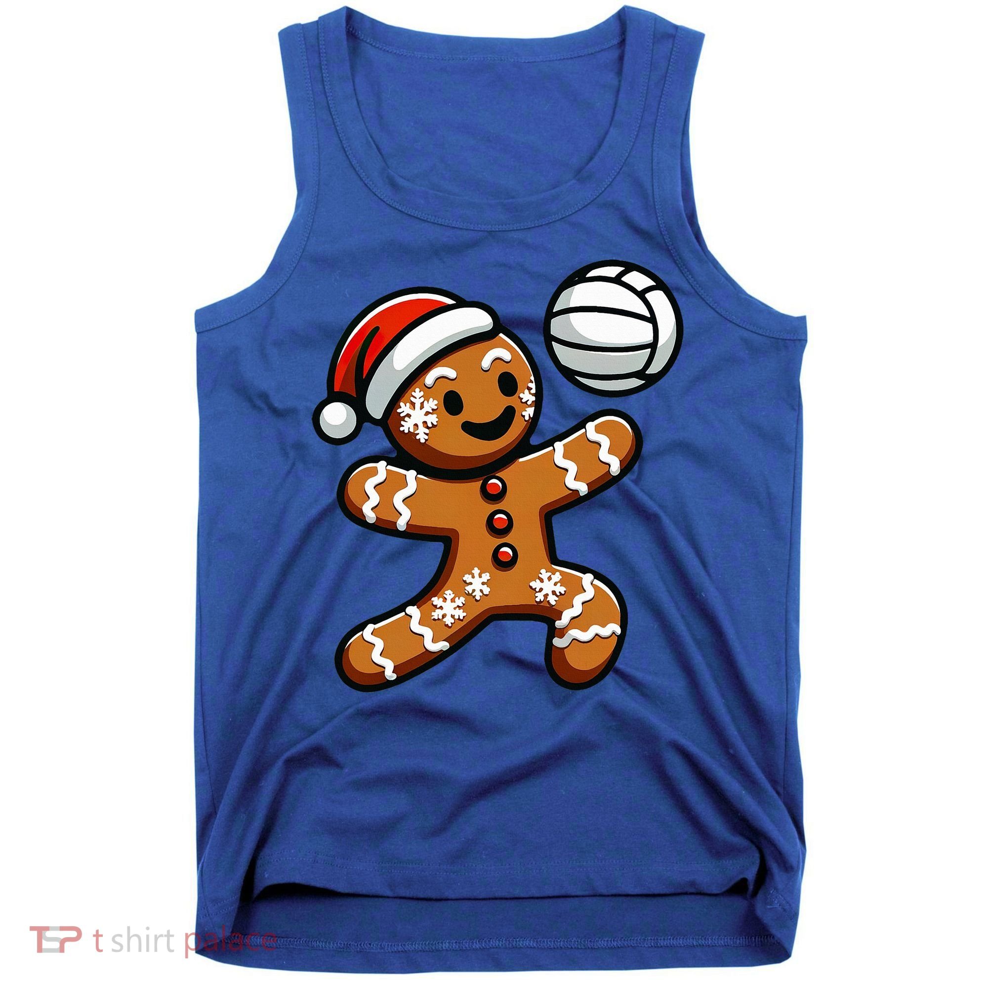 Cute Gingerbread Man Volleyball Christmas  Tank Top