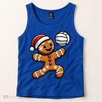 Cute Gingerbread Man Volleyball Christmas  Tank Top thumb 2