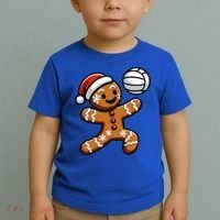 Cute Gingerbread Man Volleyball Christmas  Toddler T-Shirt thumb 2