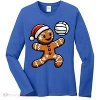 Cute Gingerbread Man Volleyball Christmas  Women's Long Sleeve Shirt thumb 0