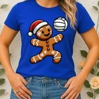 Cute Gingerbread Man Volleyball Christmas  Women's T-Shirt thumb 2
