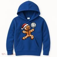 Cute Gingerbread Man Volleyball Christmas  Kids Hoodie thumb 0
