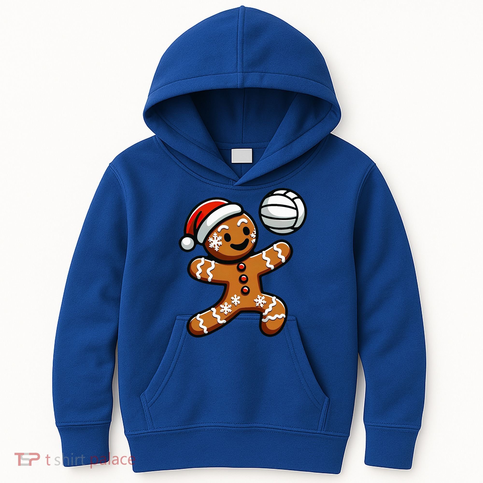 Cute Gingerbread Man Volleyball Christmas  Kids Hoodie