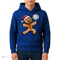 Cute Gingerbread Man Volleyball Christmas  Kids Hoodie thumb 4