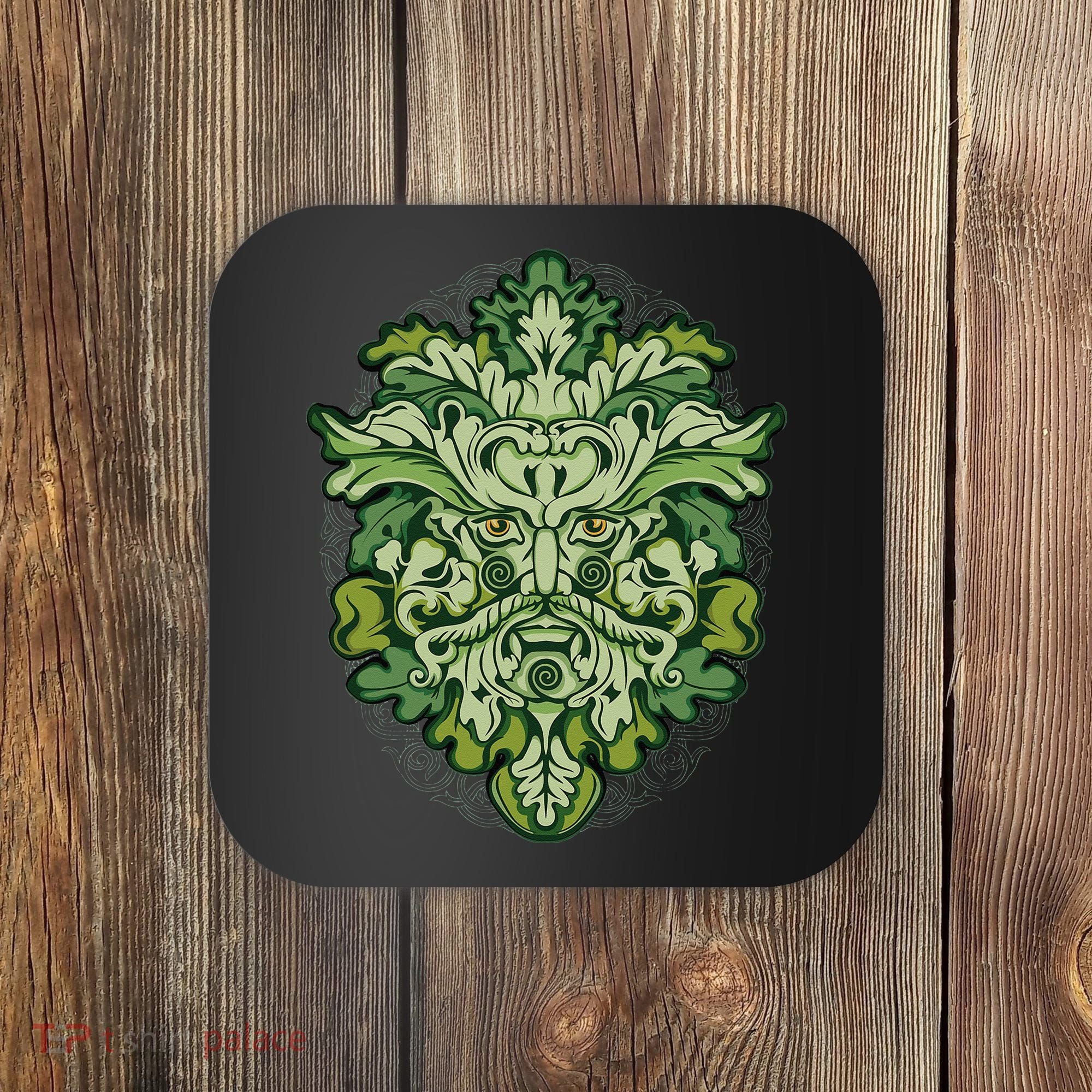 Celtic Green Man Pagan Irish Scottish Mythology God Coaster
