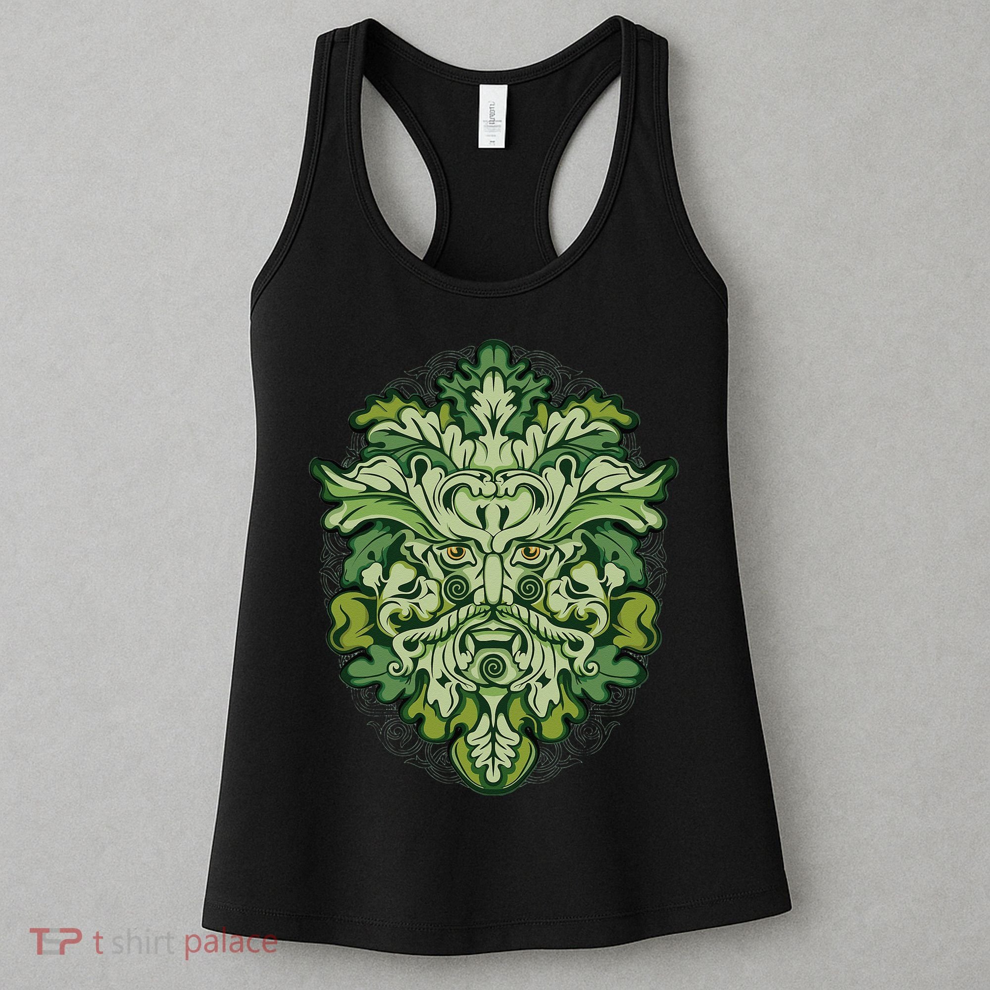 Celtic Green Man Pagan Irish Scottish Mythology God Women's Tank Top