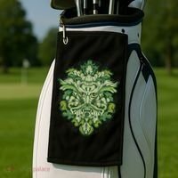 Celtic Green Man Pagan Irish Scottish Mythology God Golf Towel thumb 2