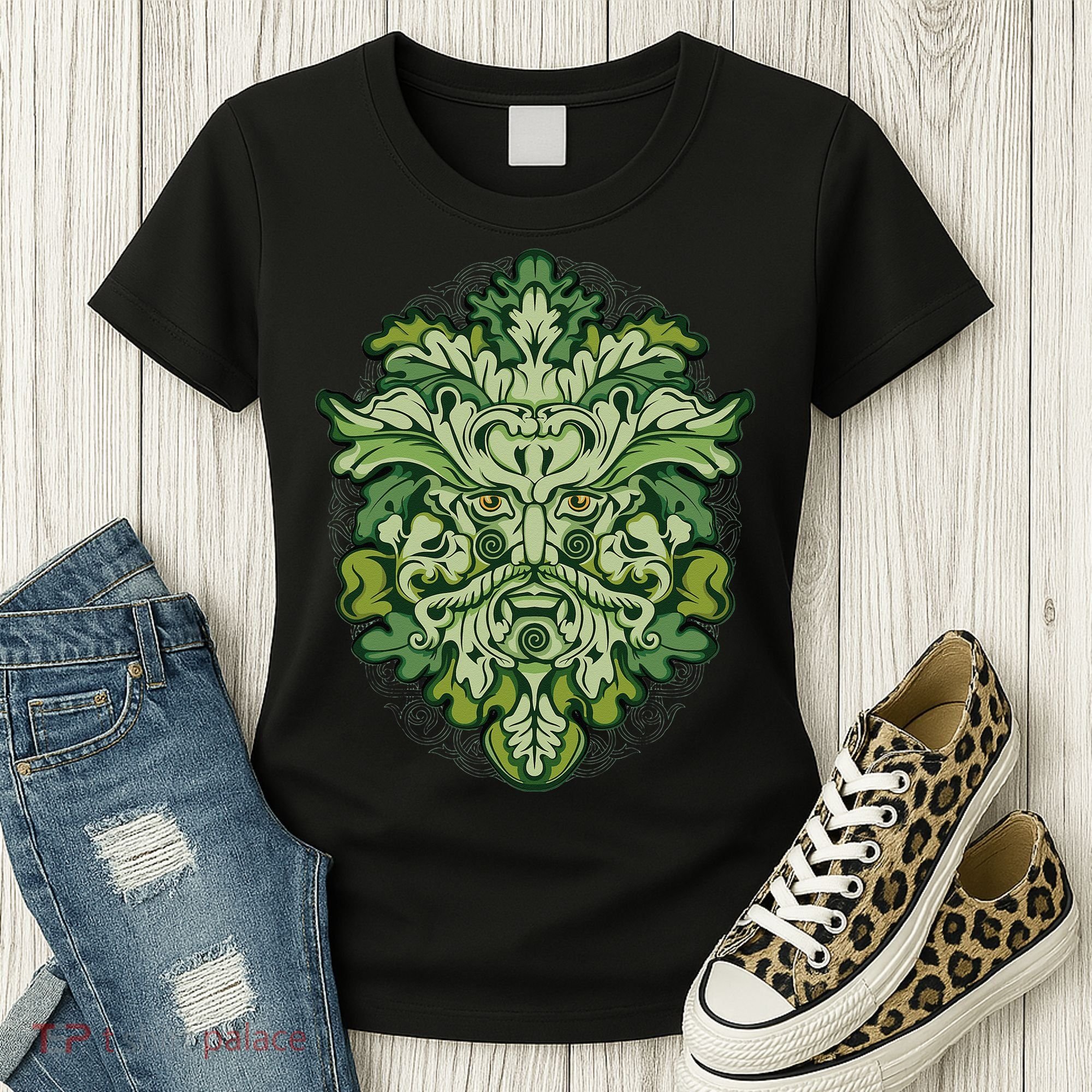 Celtic Green Man Pagan Irish Scottish Mythology God Women's T-Shirt