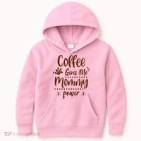 Coffee Gives Me Mommy Power Kids Hoodie thumb 0