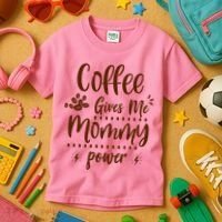 Coffee Gives Me Mommy Power Kids T-Shirt thumb 3