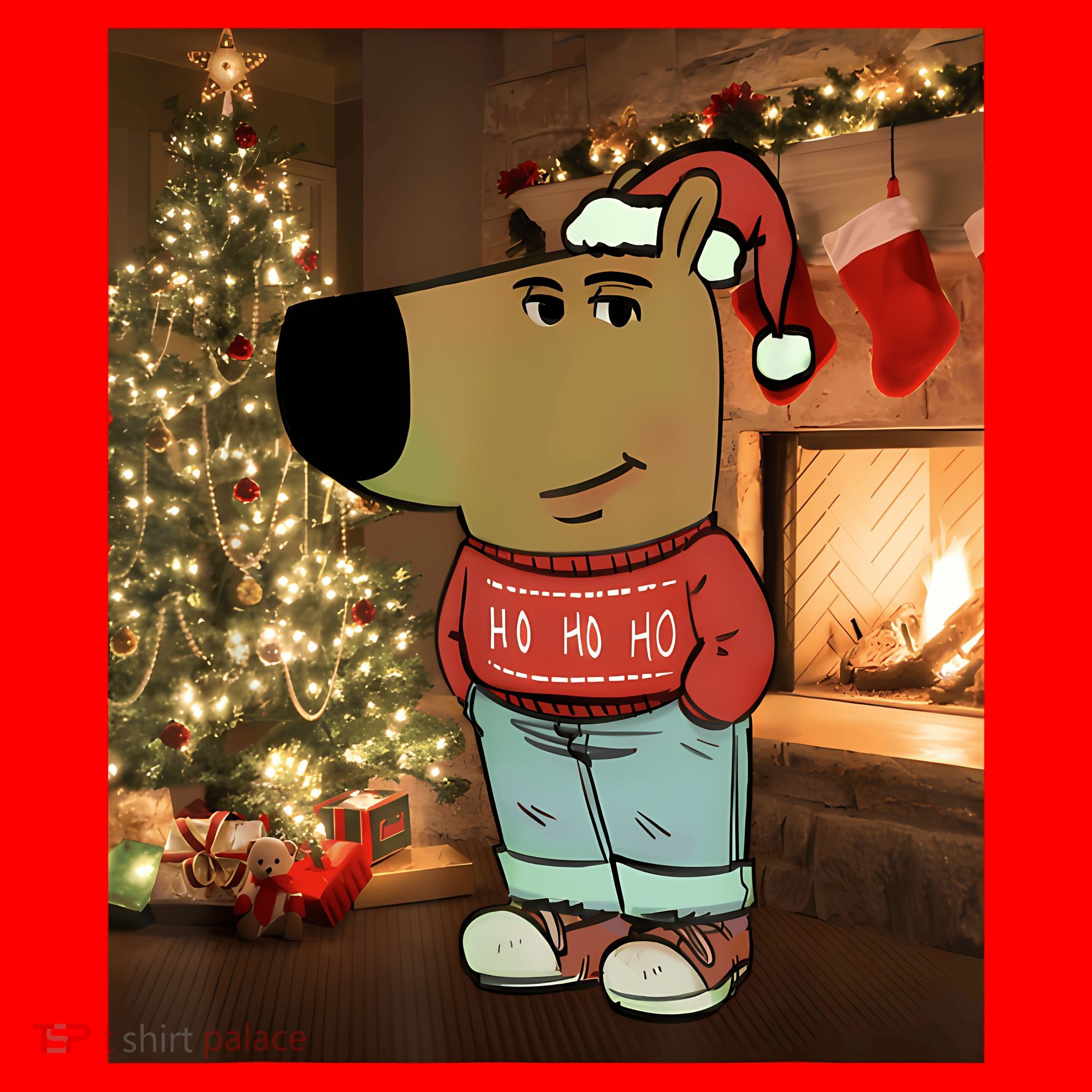 Chill Guy Meme Costume Funny Chill Guy Meme Santa Hat