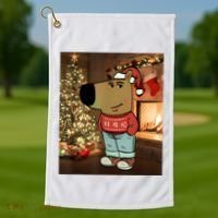Chill Guy Meme Costume Funny Chill Guy Meme Golf Towel thumb 1