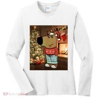 Chill Guy Meme Costume Funny Chill Guy Meme Women's Long Sleeve Shirt thumb 0