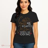 Coffee Gets Me Started Jesus Keeps Me Going Funny Jesus Women's T-Shirt thumb 4
