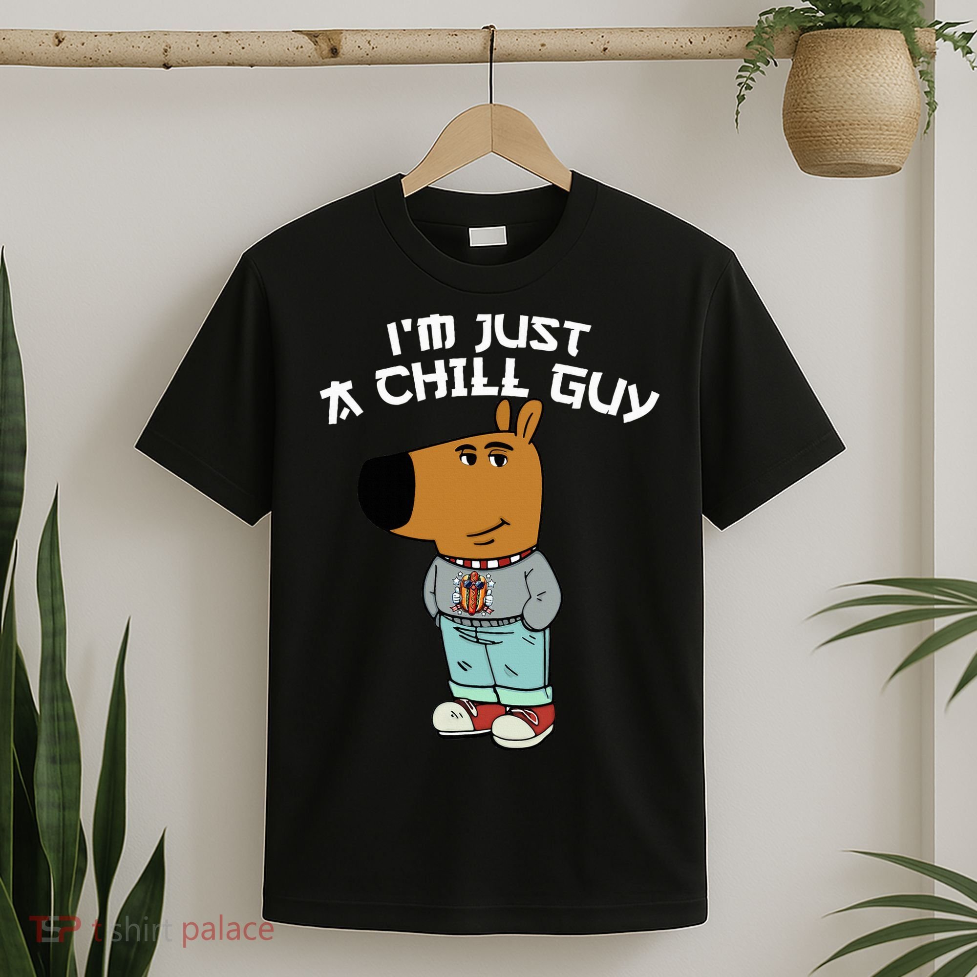 Chill Guy Meme Character Funny IM Just A Chill Guy Dog T-Shirt