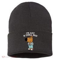 Chill Guy Meme Character Funny IM Just A Chill Guy Dog Sustainable Knit Beanie thumb 0
