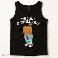 Chill Guy Meme Character Funny IM Just A Chill Guy Dog Tank Top thumb 2