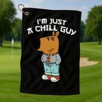 Chill Guy Meme Character Funny IM Just A Chill Guy Dog Golf Towel thumb 1