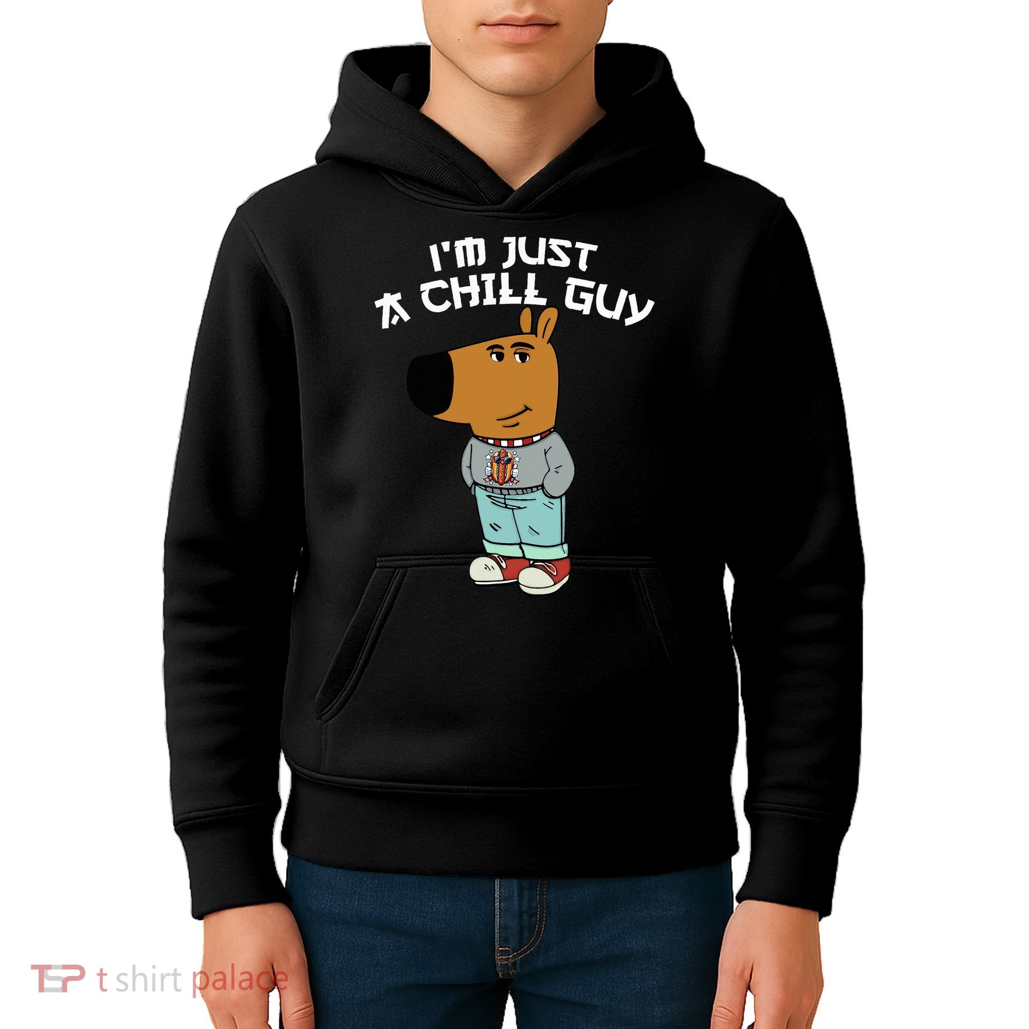 Chill Guy Meme Character Funny IM Just A Chill Guy Dog Kids Hoodie