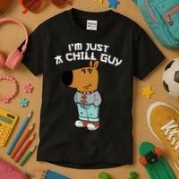 Chill Guy Meme Character Funny IM Just A Chill Guy Dog Kids T-Shirt thumb 3