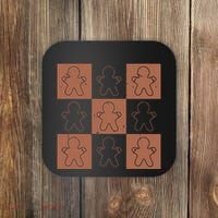 Checkered Gingerbread Man Retro Coaster thumb 0