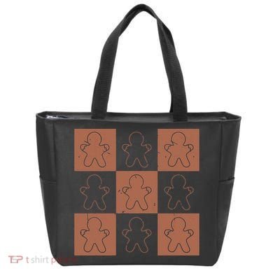Checkered Gingerbread Man Retro Tote Bag
