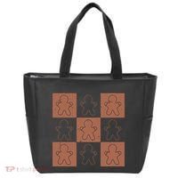 Checkered Gingerbread Man Retro Tote Bag thumb 0