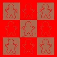 Checkered Gingerbread Man Retro Santa Hat thumb 1