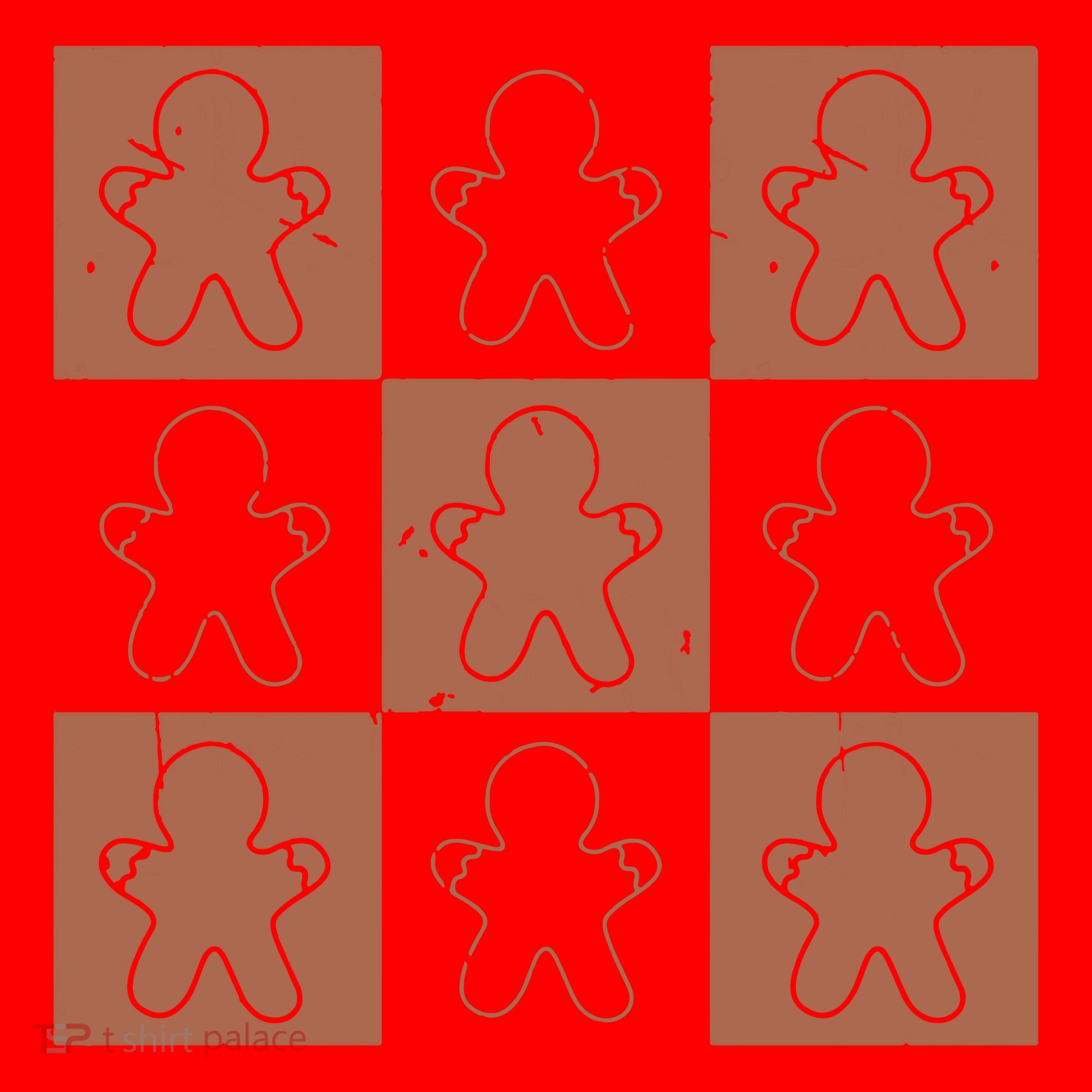 Checkered Gingerbread Man Retro Santa Hat