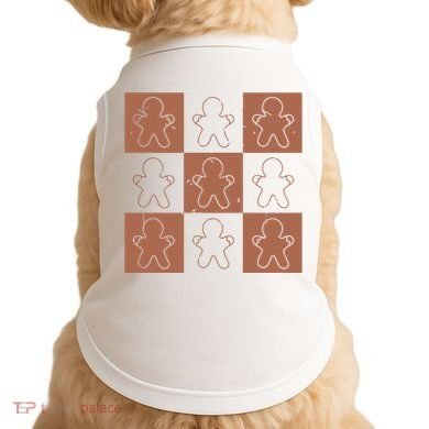 Checkered Gingerbread Man Retro Doggie Tank