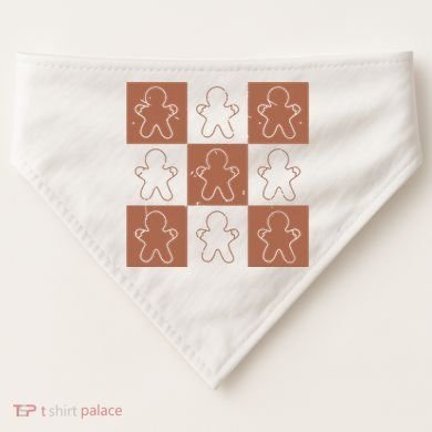 Checkered Gingerbread Man Retro USA-Made Doggie Bandana