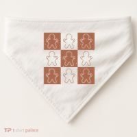 Checkered Gingerbread Man Retro USA-Made Doggie Bandana thumb 0