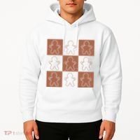 Checkered Gingerbread Man Retro Hoodie thumb 2